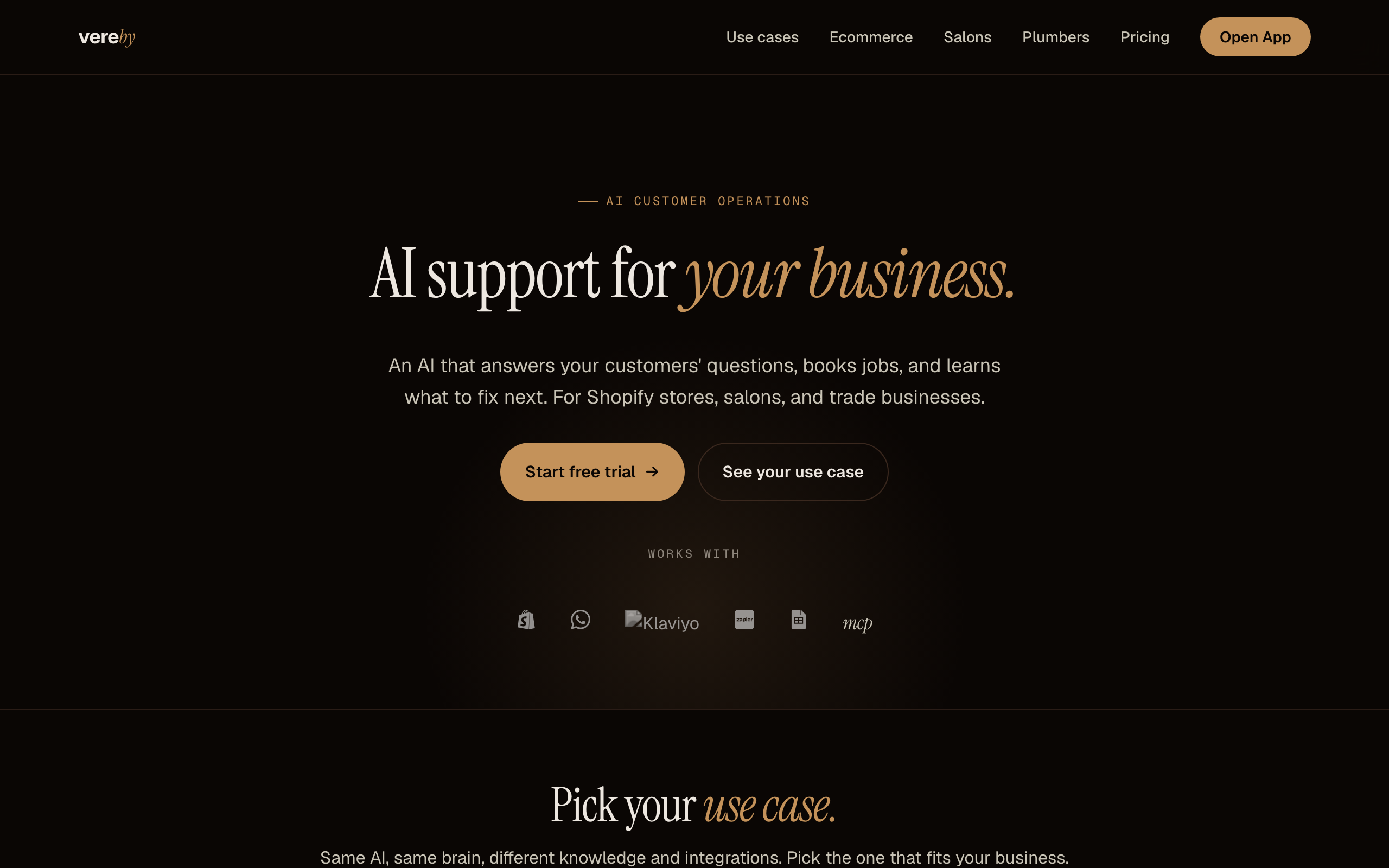 Vereby - AI customer support for ecommerce, salons, and trades